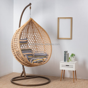 Hanging <b>Chair</b> With <b>Round</b> Frame Rattan Hanging Egg Garden Rattan Swing <b>Chair</b> - Product Image 3