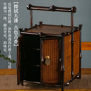 Bamboo Pavilion Purple Bamboo <b>Tea</b> Cabinet Rectangle Standing Type Storage Cabinet With Drawers For Living Room Neatening - Product Image 5