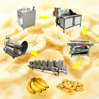 Ligne de production semi-automatique de chips croustillantes de banane plantain 50 kg/h en acier inoxydable 304 pour la friture et l'assaisonnement de snacks commerciaux pour les entreprises alimentaires