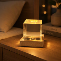 Cube en verre cristal transparent 8*8*8cm K9, bloc de cristal vierge pour gravure laser 3D, souvenir personnalisé, lampe de nuit