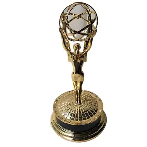 Custom Logo Movie TV Awards 1:1 Emmy Cup Gold Plated Trophy Metal Emmy Award Trophy