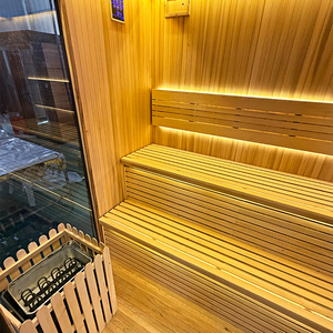 <span class=keywords><strong>2026</strong></span> Nieuwste Grote Hemlock Traditionele Houten Stoomsauna Portico <span class=keywords><strong>Sauna</strong></span> voor 4-6 Personen met Tuinrelaxatie - Product Image 4