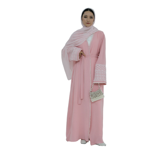 Abito da donna in stile Vintage Muslim Abaya splendidamente ricamato con frange Cardigan aperto per quattro stagioni - Product Image 2