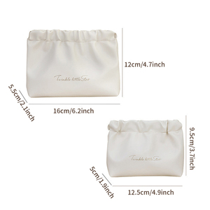 Pochette <span class=keywords><strong>Trucchi</strong></span> Plissettata in Pelle PU, Borsa da Viaggio Portatile e Impermeabile, Custodia per Chiavi, Rossetti e Piccoli Oggetti - Product Image 4
