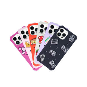 Antichoc mode couverture arrière dessin animé bricolage Silicone 3D mignon étui de téléphone portable pour <span class=keywords><strong>iPhone</strong></span> 11 12 13 Pro max tenir croc charmes - Product Image 3