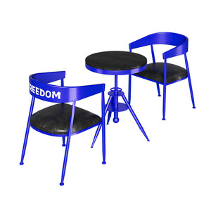 Conjunto de Barra con Estructura de Hierro Resistente y Moderno, Mesa de Diseño Industrial para Uso Comercial, Hogar, Comedor y Exteriores - Product Image 2