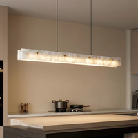Luminaire suspendu en albâtre VEKO, lustre linéaire, luminaire suspendu pour salle à manger, comptoir de bar