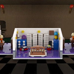 MOC1438 FNAF Midnight Bear <span class=keywords><strong>4</strong></span> habitaciones sin figuras de acción Bloques de construcción Figuras Personaje Ladrillos Juguetes 5 noches en <span class=keywords><strong>Freddy</strong></span> - Product Image 2