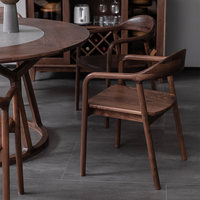 Chaise de salle à manger nordique en bois massif avec accoudoirs, chaise d'appoint pour la maison, chaise de loisirs pour salle à manger, bureau et salon de thé
