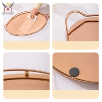 Großhandel Minimalistisches Edelstahl-Spiegeltablett Elegantes Dekoratives Schminktisch-Accessoire für Badezimmer Schlafzimmer Arbeitsplatte Hochzeit