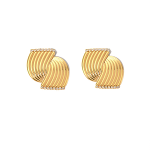 Fashion <b>Stud</b> <b>Earrings</b> 316L Stainless Steel PVD Gold Plating Sustainable Resistant - Product Image 2