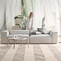 Canapé modulaire nordique italien avec module de tofu minimal Design simple et moderne avec large profondeur d'assise pour ensemble de salon d'appartement