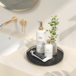 Cosmetic <b>Rotating</b> Tray Iron Single Layer <b>Storage</b> <b>Rack</b> For Bathroom Makeup Organizer - Product Image 1