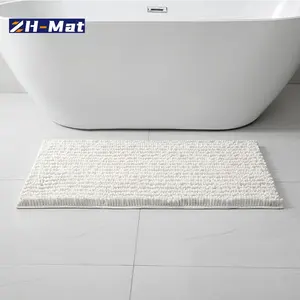 Custom Chenille Bath Mats 3 Pieces 5 Pieces Anti-Slip Bathroom Rug Toilet Bath Sets China Factory Direct Sales With Good Prices