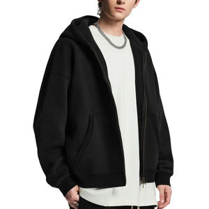 <span class=keywords><strong>Felpa</strong></span> <span class=keywords><strong>con</strong></span> cappuccio da uomo personalizzata 345G, trendy, <span class=keywords><strong>con</strong></span> doppia <span class=keywords><strong>cerniera</strong></span>, tinta unita, pesante, <span class=keywords><strong>con</strong></span> tecnica lavata effetto cardigan - Product Image 2