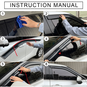 Visera para Ventana de LAND ROVER <span class=keywords><strong>Defender</strong></span> 90 L316 1983-2016, 2 Puertas, Protector de Lluvia, Deflector de Ventilación Lateral, Protección Contra la Intemperie, Montaje Exterior con Cinta Adhesiva - Product Image 4