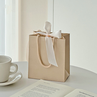 Sacs fourre-tout en papier de luxe avec nœud en satin, épais, pour bijoux, parfums, rouges à lèvres, maquillage, cadeaux de mariage, fêtes et événements.