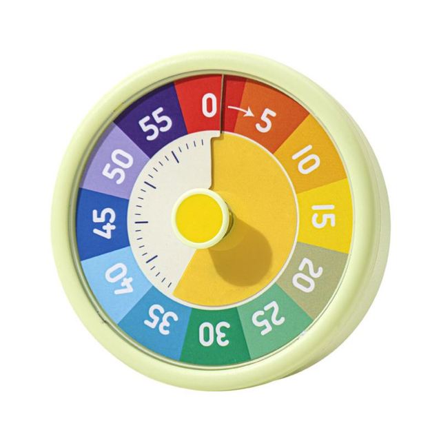 Portable 60 Minute Silent Visual Timer, Plastic Silent Kitchen Timer, Round Durable Timer Number