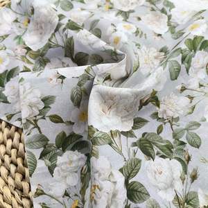 Nouvelle tendance 100% lin 40S 150gsm pivoine fleur Floral personnalisé numérique imprimé femmes robes doux rideaux canapés filles garçons - Product Image 3