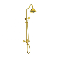 Kangrun Ensemble de douche à poignée unique en laiton doré et mitigeur de douche et douche de salle de bain