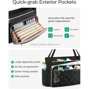 กระเป๋าโท้ทผู้หญิงผ้าไนลอนน้ำหนักเบามีซิปพองทันสมัยกันน้ำได้อุปกรณ์จัดระเบียบทำงานลำลองใช้สำหรับฤดูหนาว/ฤดูใบไม้ผลิ - Product Image 4