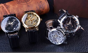 Montre squelette de sport de luxe pour homme Dragon Design Montre-bracelet mécanique manuelle Cadran en verre Fenêtre Pointeur résistant à l'eau Affichage - Product Image 6