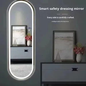 <span class=keywords><strong>Specchio</strong></span> Ovale a Figura Intera in Vetro <span class=keywords><strong>Illuminato</strong></span> a LED <span class=keywords><strong>Specchio</strong></span> da Toeletta Smart per Soggiorno Decorativo o Barbiere dalla Forma Irregolare - Product Image 2