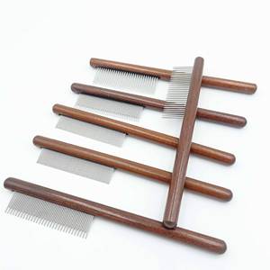 Accesorios Duraderos para Mascotas, Herramienta de Aseo de Acero Inoxidable y Madera, Peine para Pulgas y Cepillo para Eliminar Pelo, Herramienta de Limpieza para Perros y Gatos - Product Image 5