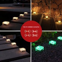 Lampes solaires LED RGB en forme de brique pour aménagement paysager et terrasse, étanches IP65, garantie 1 an