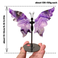 Alas de Mariposa de Cristal de Ágata Rosa Natural Talladas, Adornos de Cristal Encantadores para Decoración, Venta al Por Mayor