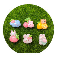 Schattige dieren fruit aardbei kers platte hars cabochons voor DIY knutselwerk telefoonhoesje haar strik centrum sleutelhanger maken