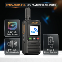 KENEARD KE-218 4G POC Double Nano SIM Écran couleur HD 1,44 pouces Chargement Type-C Talkie-walkie PTT mondial GPS Personnalisé pour flotte extérieure