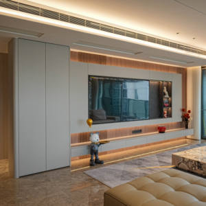 ตู้วาง<span class=keywords><strong>ท</strong></span>ี<span class=keywords><strong>วี</strong></span>สไตล์มินิมอลโมเดิร์นเคลือบแลคเกอร์แบบสัมผัสนุ่ม พร้อมไฟ LED เหมาะสำหรับโชว์รูม คลับ และวิลล่า - Product Image 1