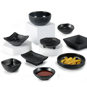 Hoge Kwaliteit Onbreekbare Zwarte Melamine Gerechten Kleine Melamine Saus Kom En Borden Voor Restaurant - Product Image 4