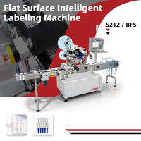 Applicateur d'étiquettes intelligent S212 BFS pour surfaces planes, 80-120 cartes/min, double rouleaux de pression, machine d'étiquetage d'autocollants