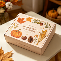 Boîte cadeau en papier personnalisée haut de gamme avec estampage à chaud « Harvest Blessings », production en 72h, boîte à dragées en carton imperméable pour Thanksgiving