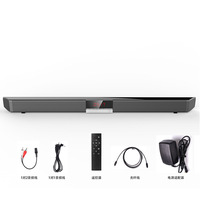 Barres de son Vofull de 16 pouces avec télécommande, entrées optique, coaxiale, AUX, carte TF, haut-parleur sans fil, barre de son audio domestique pour TV