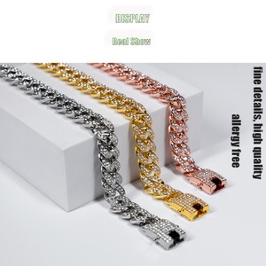 Fabricante de Joyería Personalizada, Pulseras Cubanas con Diamantes CZ, Cristales, Estilo Hip Hop, Accesorios de Joyería Modernos, Directo de Fábrica - Product Image 1