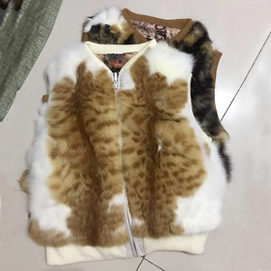 Ropa de moda para niños <span class=keywords><strong>Abrigos</strong></span> de piel real Chaleco de piel para niños - Product Image 3