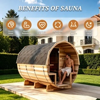 Sauna extérieur infrarouge pour 2 personnes avec porte latérale, en bois massif moderne, avec panneau de commande informatique