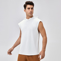 Débardeur à capuche sans manches personnalisé pour homme, séchage rapide, respirant, tricoté, gilet de sport uni en Spandex/Polyester, vêtements de sport d'été OEM