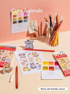 Juego de Lápices de Colores de Fibra Soluble en Agua <span class=keywords><strong>CARAN</strong></span> DACHE Serie KAWAII para Estudiantes Profesionales y Principiantes, Uso con Acuarelas - Product Image 4