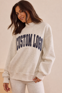 Wholesale Women's Printed Knitted Mock Neck Sweatshirt Oversized Casual Pullover Long Sleeve <b>Fleece</b> <b>Top</b> Streetwear Autumn Winter - Product Image 3