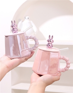 Regalos Creativos para Recuerdos de Fiesta de Bodas, Juego de Tazas para Leche y Agua con Tapas y Cucharas, Taza de Café con Pajita - Product Image 1