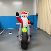Décorations de Noël pour la cour : Décoration gonflable amusante pour l'extérieur, avec un vieil homme monté sur un renne