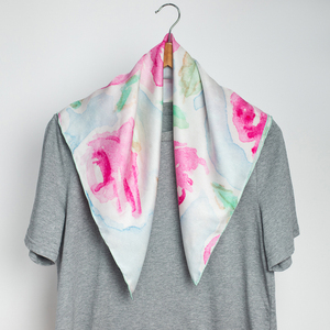 Designer 100 <span class=keywords><strong>soie</strong></span> sergé écharpe femmes impression numérique personnalisée Double face impression <span class=keywords><strong>soie</strong></span> carré 65*65cm pour les femmes - Product Image 2