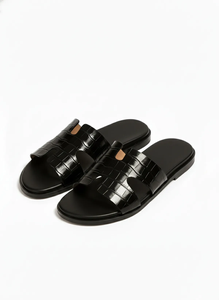 Sandales en cuir pour hommes de haute qualité avec semelle en caoutchouc antidérapante, semelle intérieure douce, pantoufles décontractées à la mode pour un confort quotidien - Product Image 4