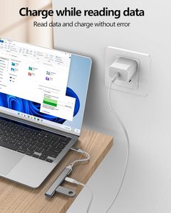 อะแดปเตอร์ฮับ USB C 4 in 1 พร้อมพอร์ต USB 3.0 จำนวน 4 พอร์ต ความเร็วสูง 5Gbps สำหรับถ่ายโอนข้อมูล ขยายพอร์ตได้หลากหลาย ใช้งานได้กับแล็ปท็อปและโทรศัพท์มือถือ - Product Image 3