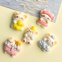 Breloques décoratives en résine crémeuse pour accessoires de téléphone et chaussures, motif chat mignon pour bain moussant, vente en gros pour la décoration