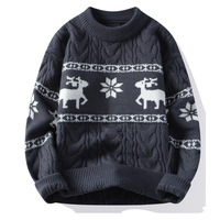 Pull en fibre de polyester, vêtements décontractés d'hiver pour Noël, style rétro ample et décontracté, pour hommes